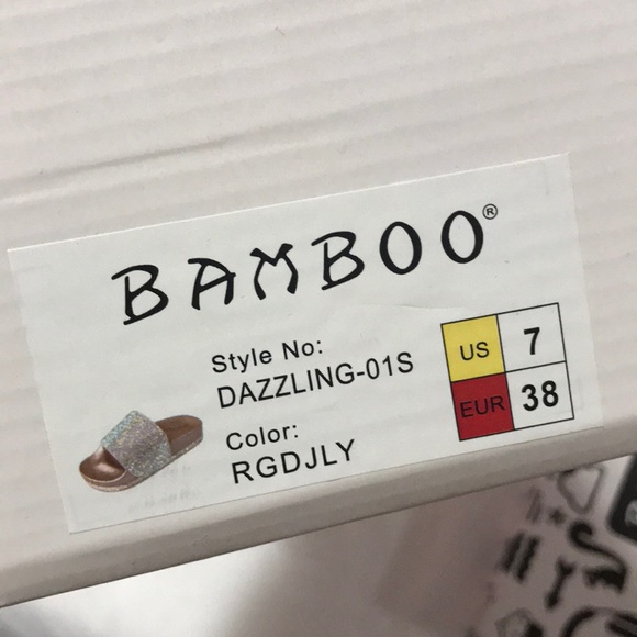 Bamboo multicolor Rhinestone slides - Picture 8 of 8